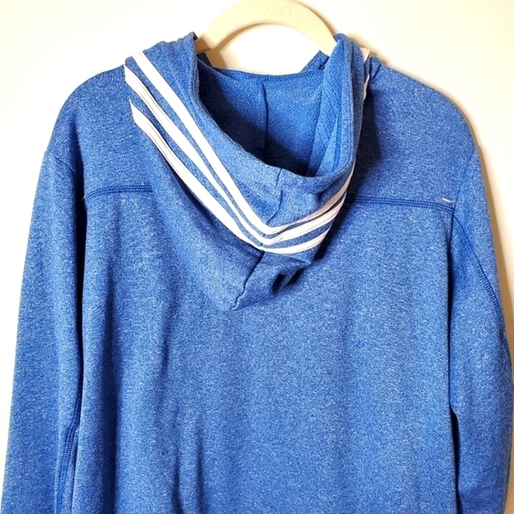 Adidas Marled Blue Hoodie Sweatshirt - Picture 8 of 12